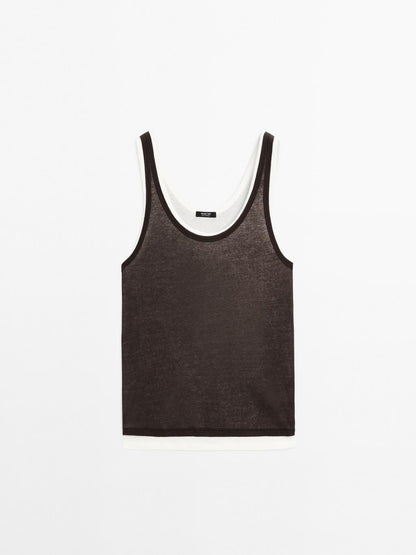 100% cotton double-strap top