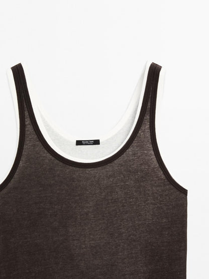 100% cotton double-strap top