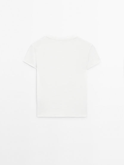 Ribbed heavy weight short sleeve T-shirt