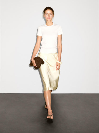 Ribbed heavy weight short sleeve T-shirt