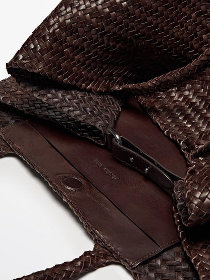 Large braided nappa tote bag