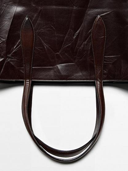 Crackled nappa leather maxi MD ICON bag