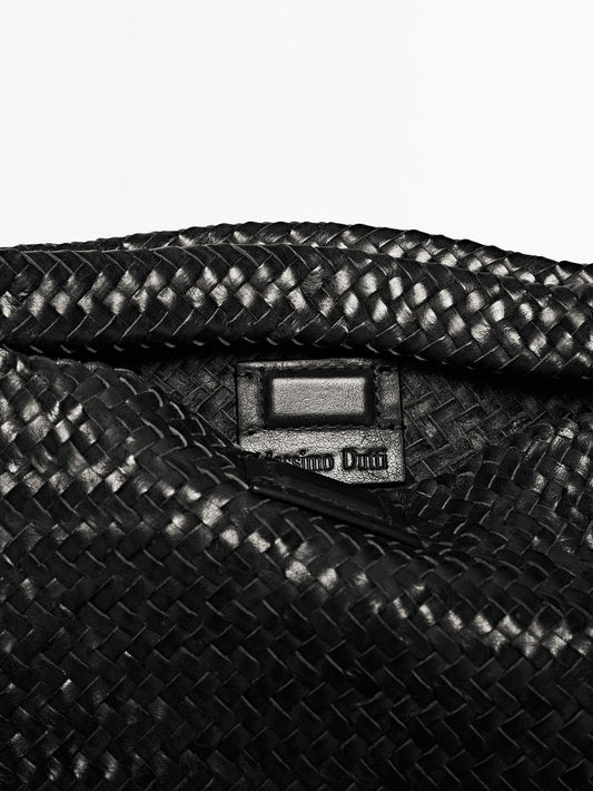 Woven nappa leather mini bag