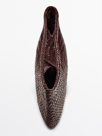 Medium woven nappa leather bag