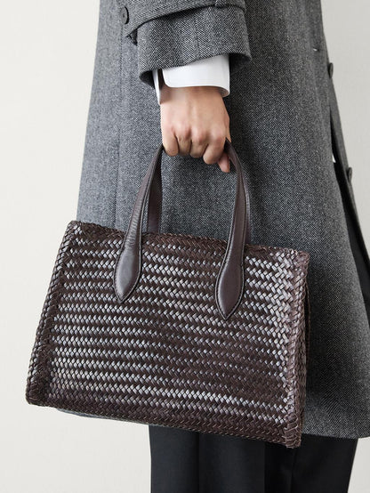 Medium braided nappa satchel bag