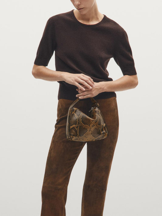 Small animal print shoulder bag