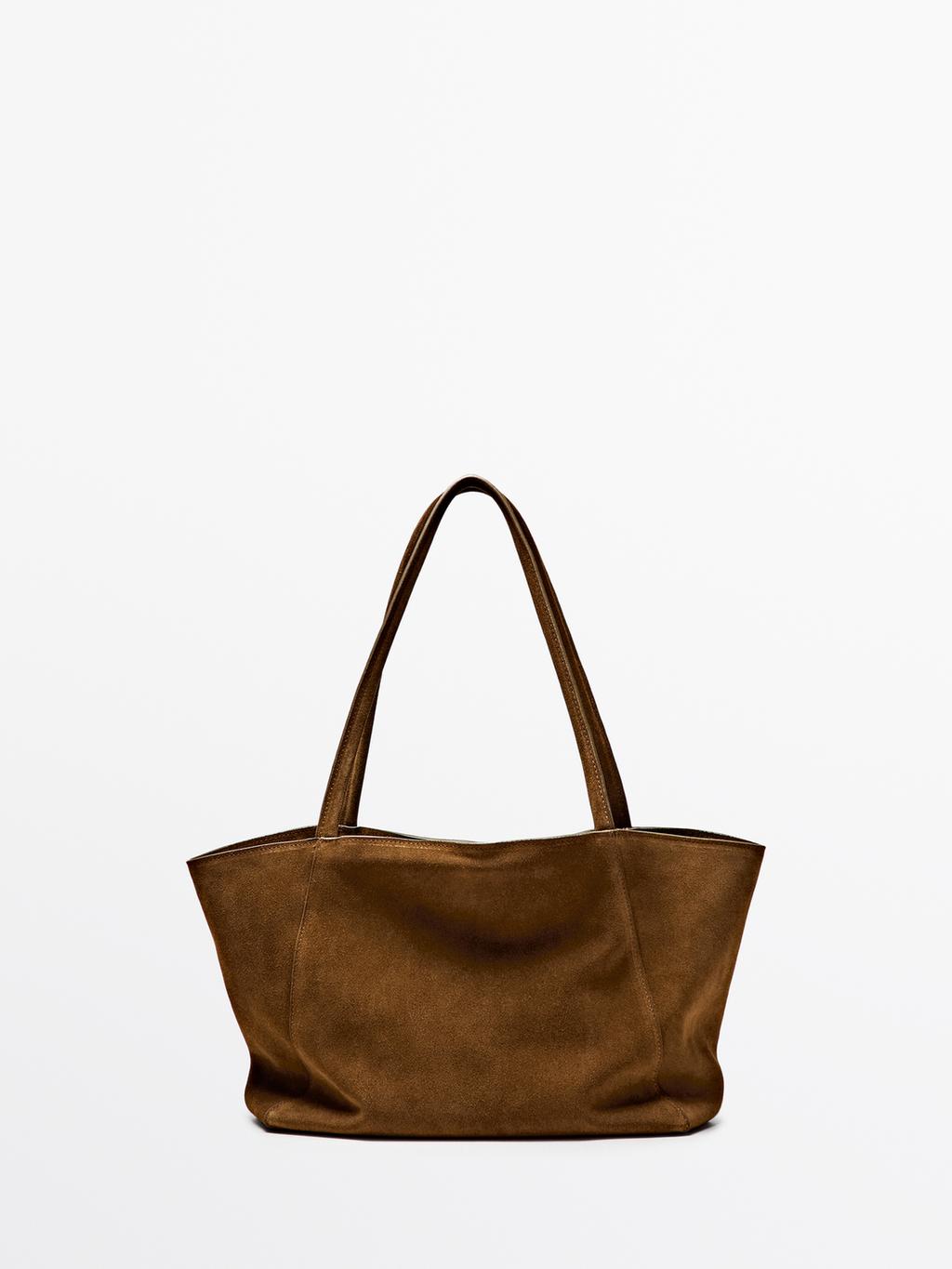 Medium split suede leather bag