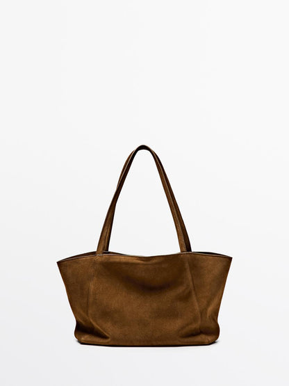 Medium split suede leather bag