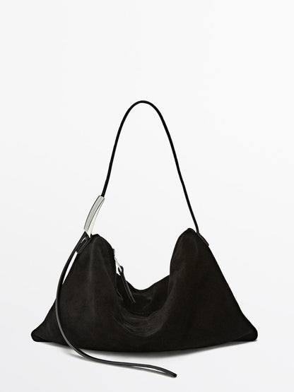 Small split suede leather bag