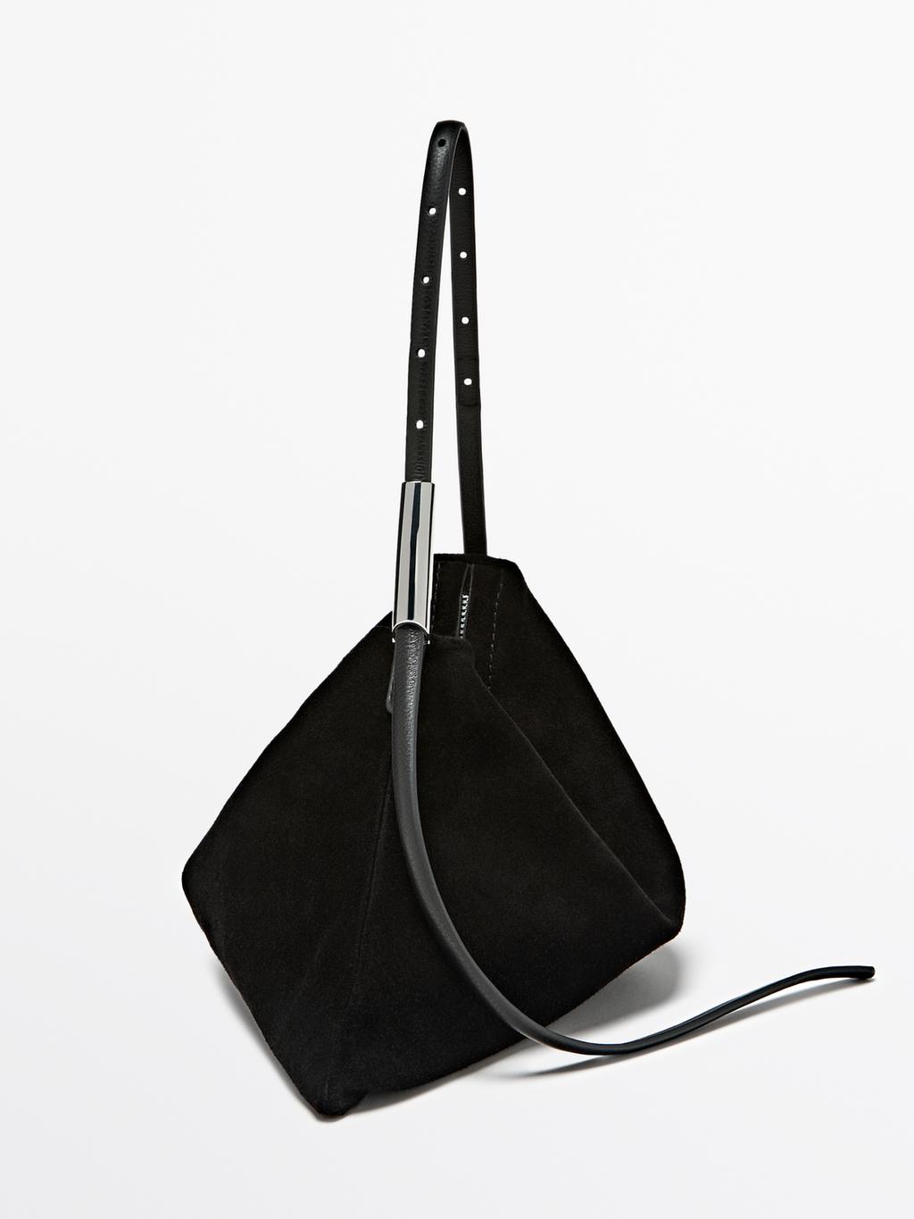 Small split suede leather bag