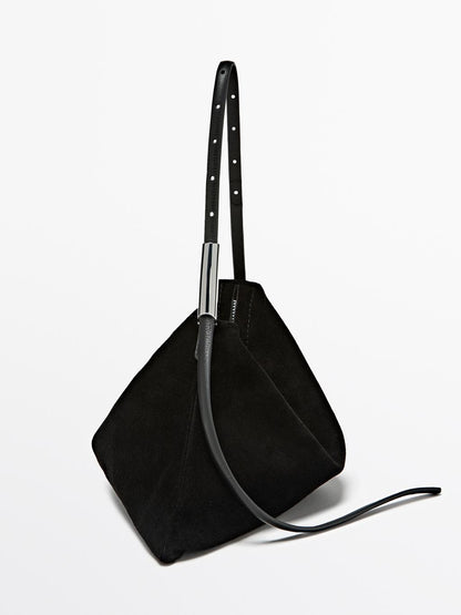 Small split suede leather bag