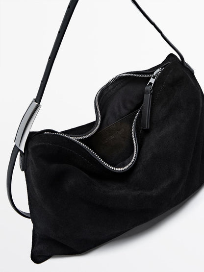 Small split suede leather bag