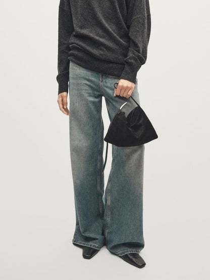 Small split suede leather bag