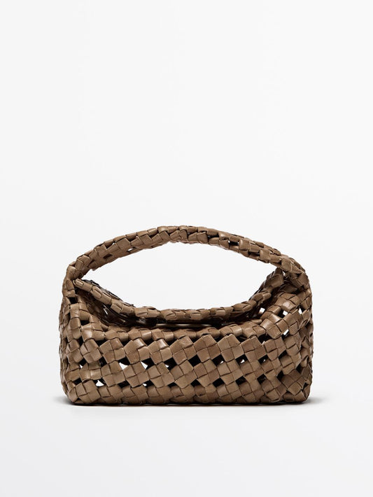 Nappa leather braided mini bag