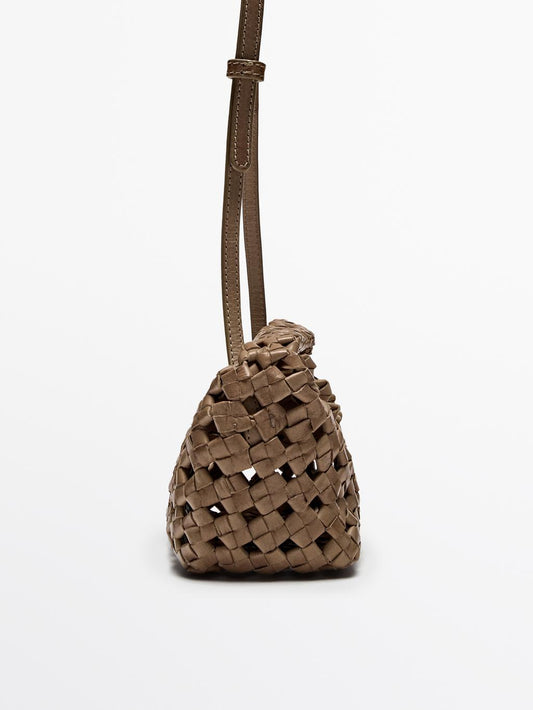 Nappa leather braided mini bag