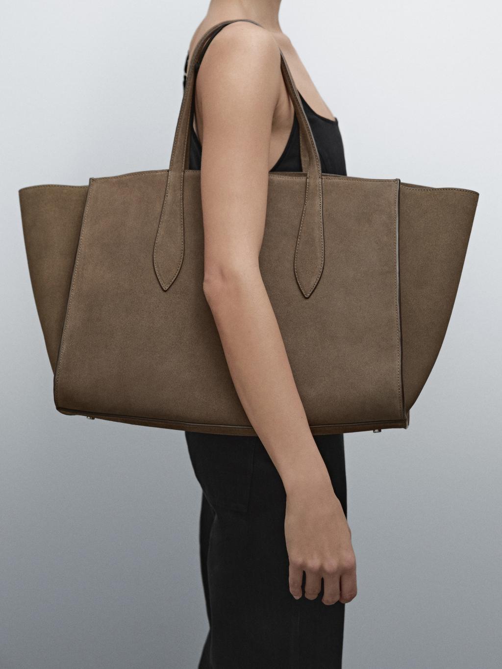 Split leather maxi MD ICON tote bag