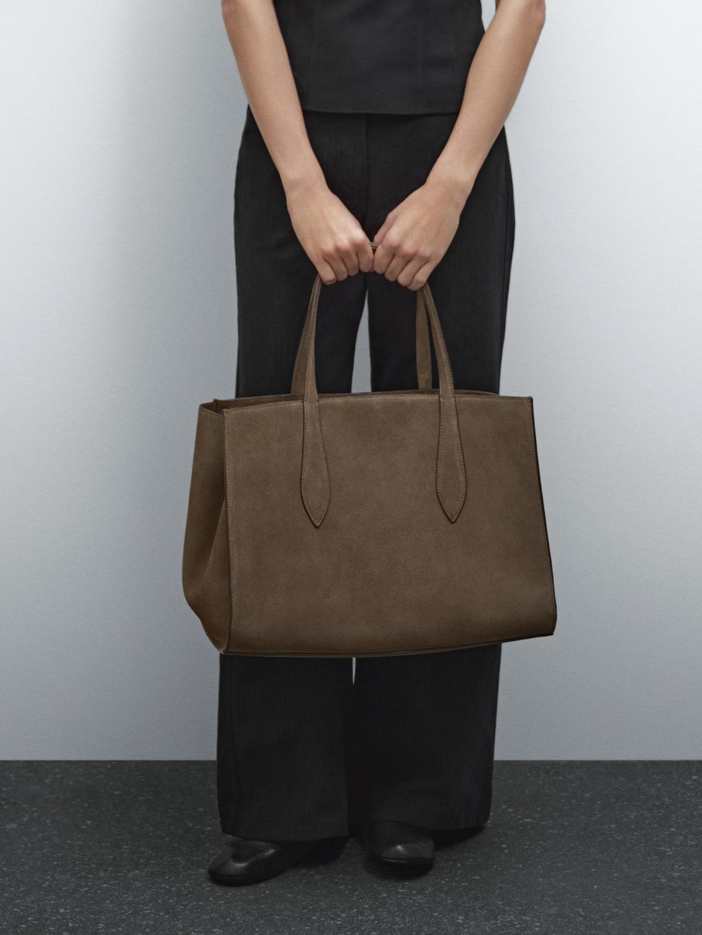 Split leather maxi MD ICON tote bag