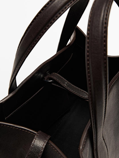Mid-size nappa leather MD ICON tote bag