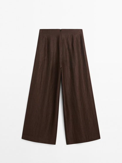 Linen blend wide-leg trousers - STUDIO