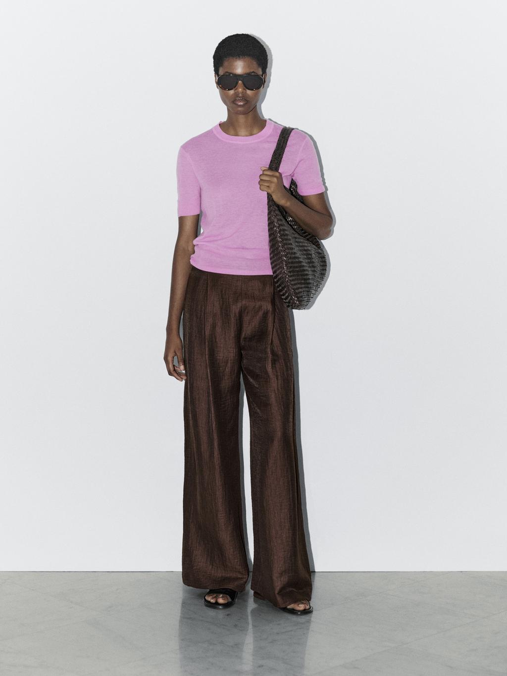 Linen blend wide-leg trousers - STUDIO
