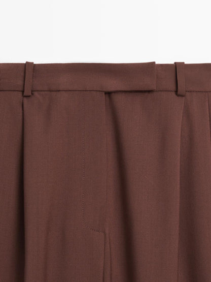 Wide-leg trousers with double dart - STUDIO