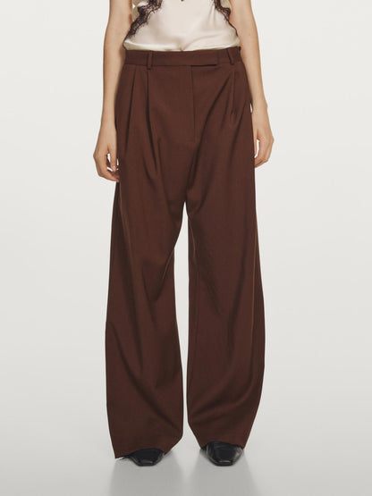 Wide-leg trousers with double dart - STUDIO