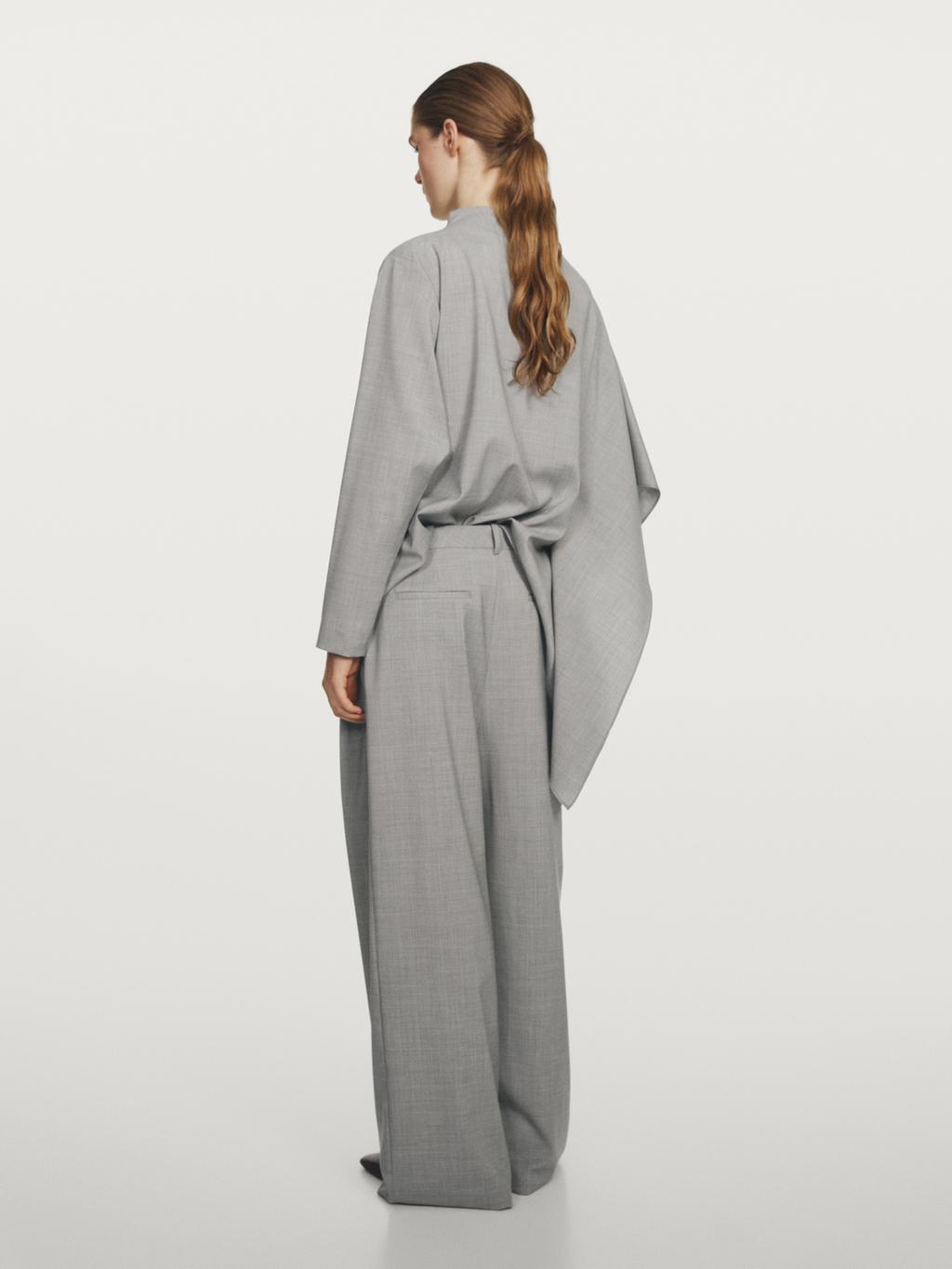 100% wool wide-leg trousers with darts - STUDIO