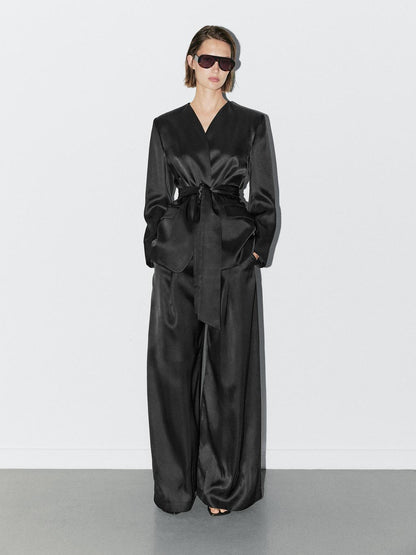 Satin wide-leg trousers - STUDIO