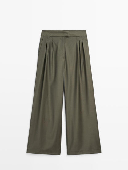 Darted wool blend trousers - STUDIO
