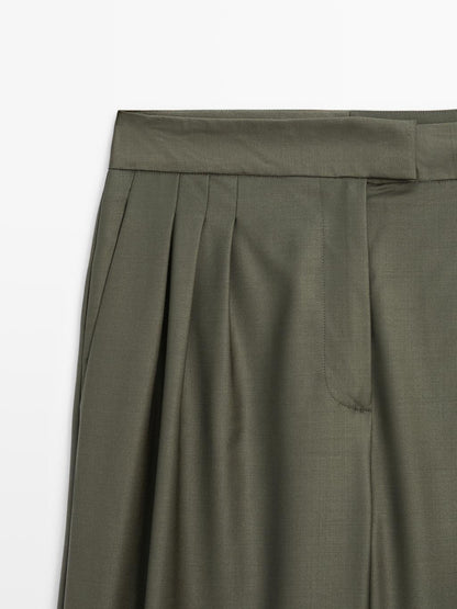 Darted wool blend trousers - STUDIO