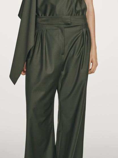 Darted wool blend trousers - STUDIO