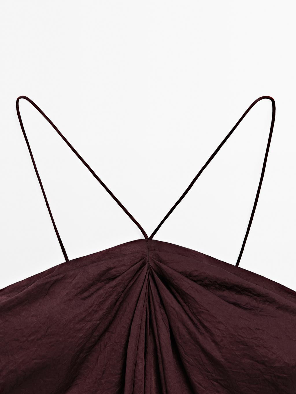 Draped satin midi dress - STUDIO