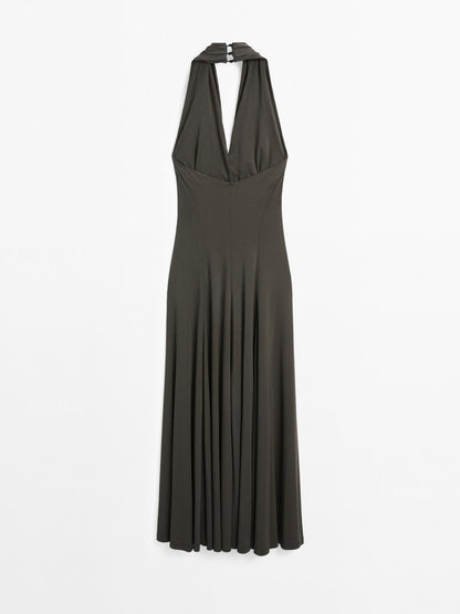 Long flowing halter-neck dress - STUDIO