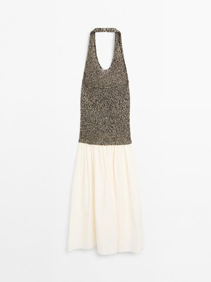 Long contrast dress - STUDIO