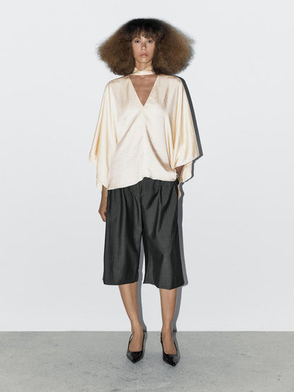 Flowing V-neck blouse - STUDIO