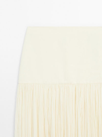 Long silk blend skirt with sash - STUDIO