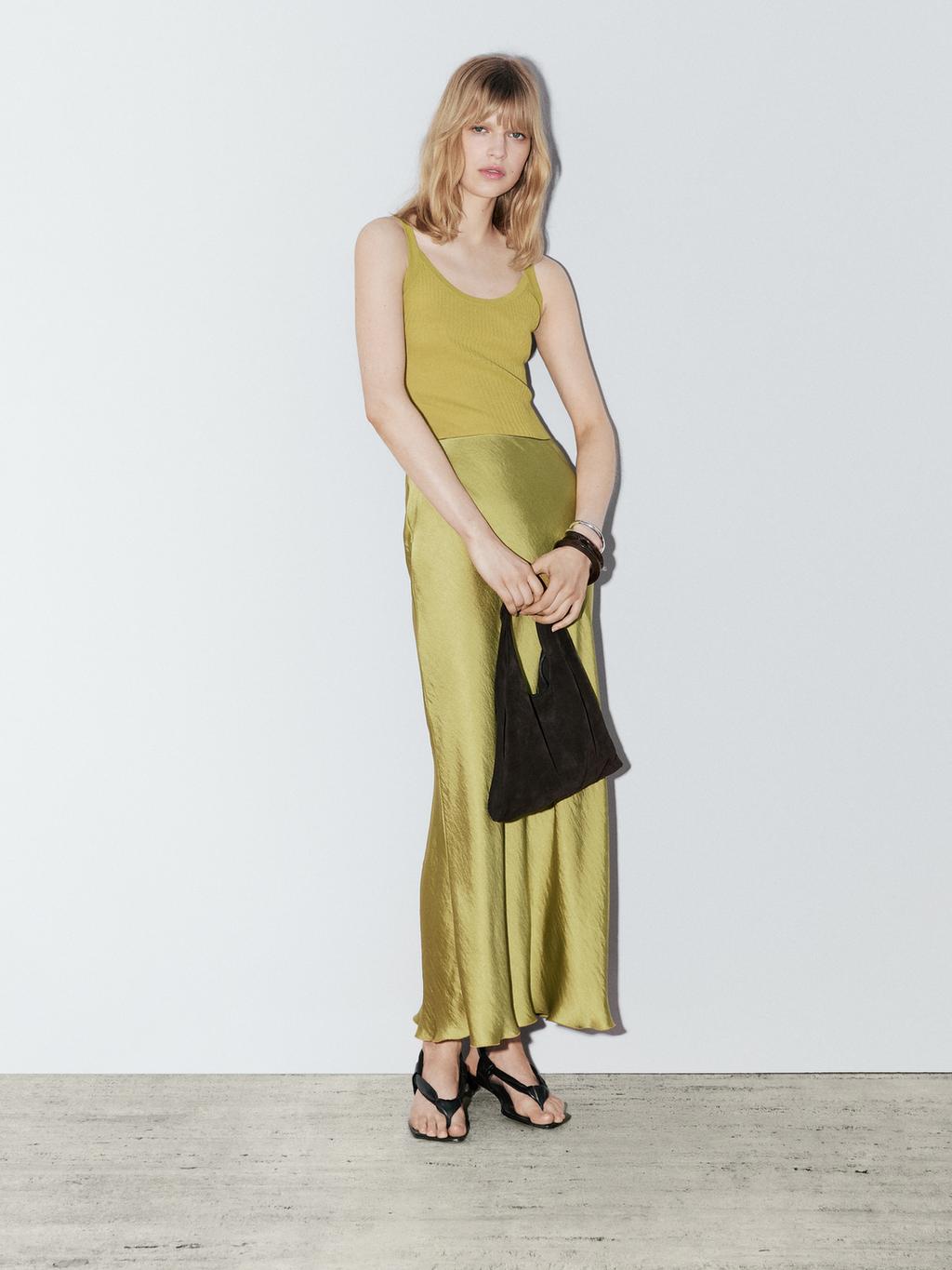Long flowing satin skirt - STUDIO