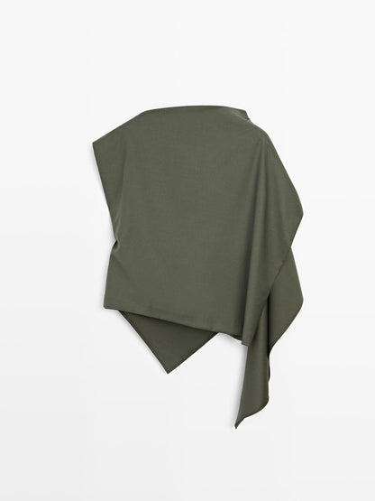 Asymmetric wool blend blouse - Studio