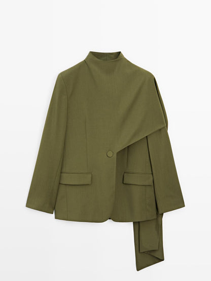 100% wool scarf blazer - STUDIO