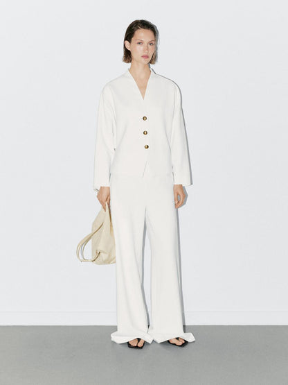 Flowing blazer with gold-toned buttons - STUDIO