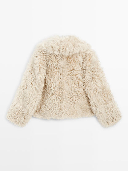 Short leather coat with fur - STUDIO