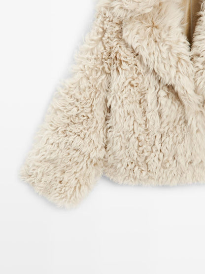 Short leather coat with fur - STUDIO