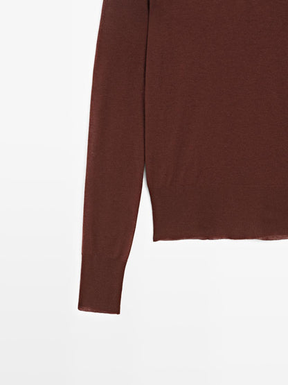 Knit 100% wool mock turtleneck sweater - STUDIO