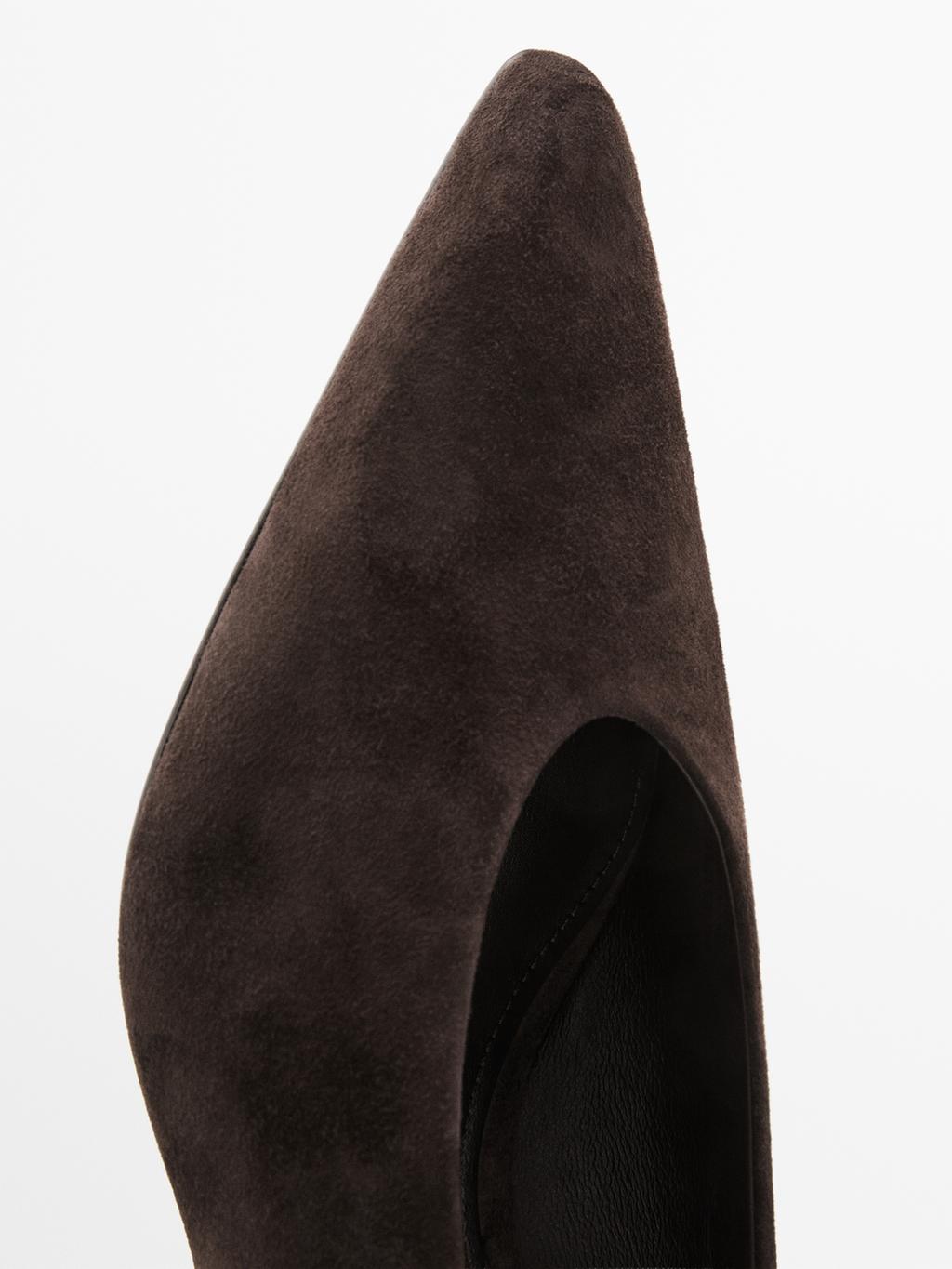 Soft suede high-heel court shoes