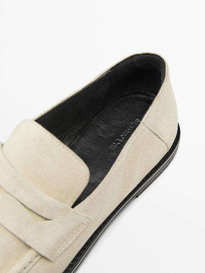 Split leather loafers