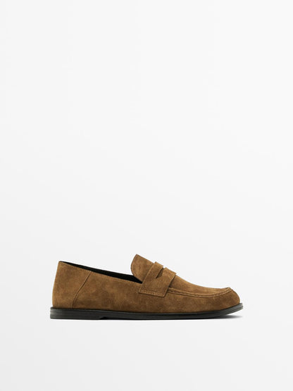 Split leather loafers