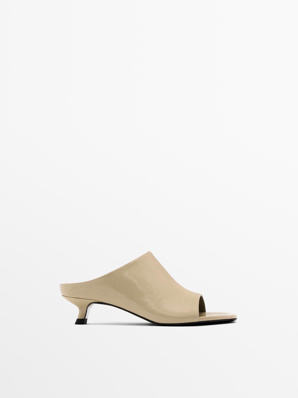 Soft leather high-heel sandals