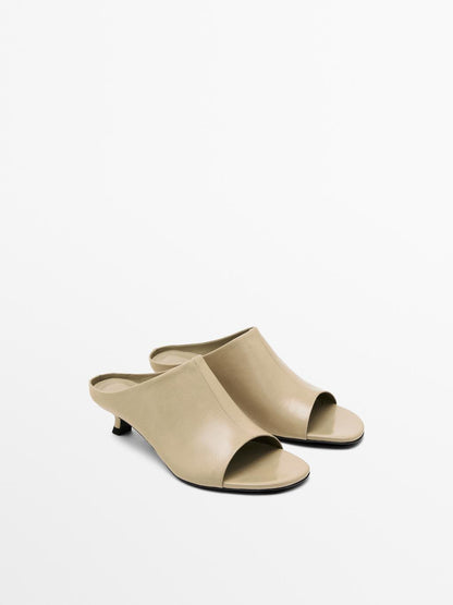 Soft leather high-heel sandals