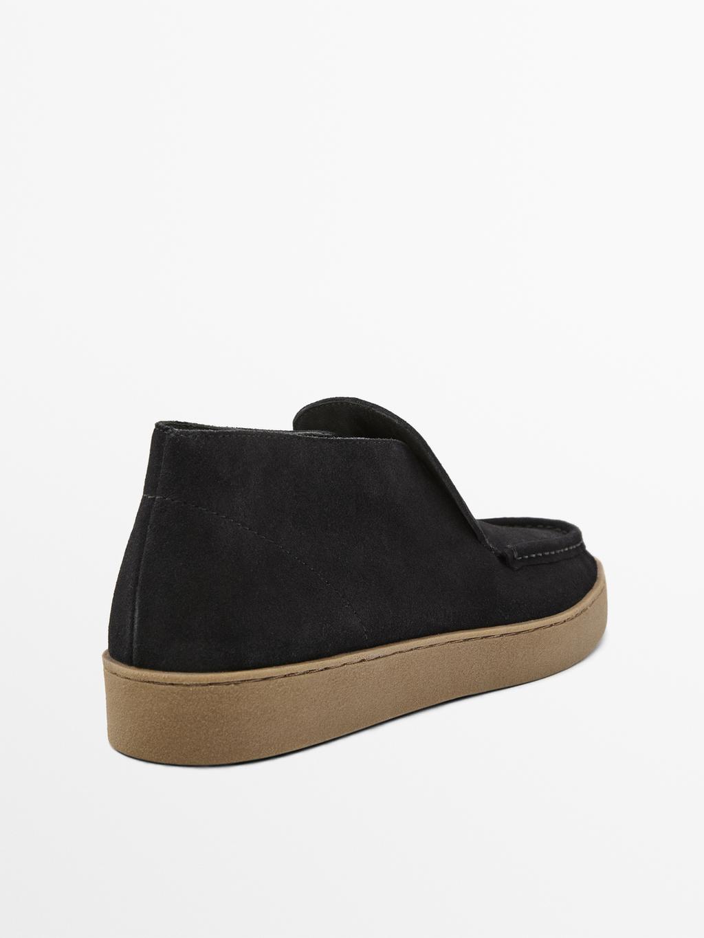 Split leather boot-style shoes