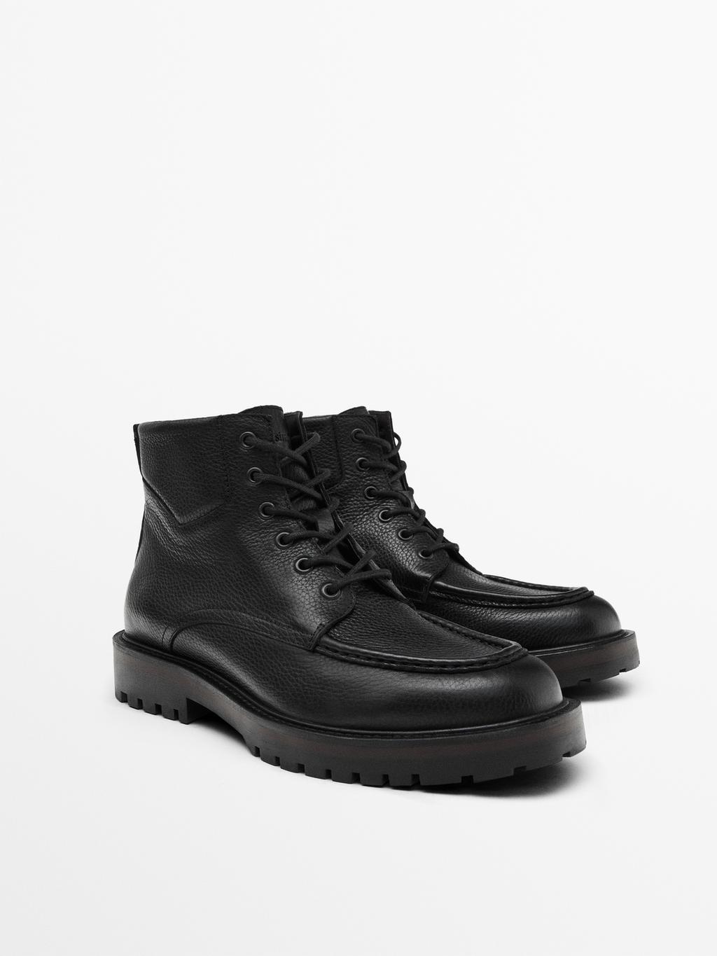 Tumbled moc toe boots